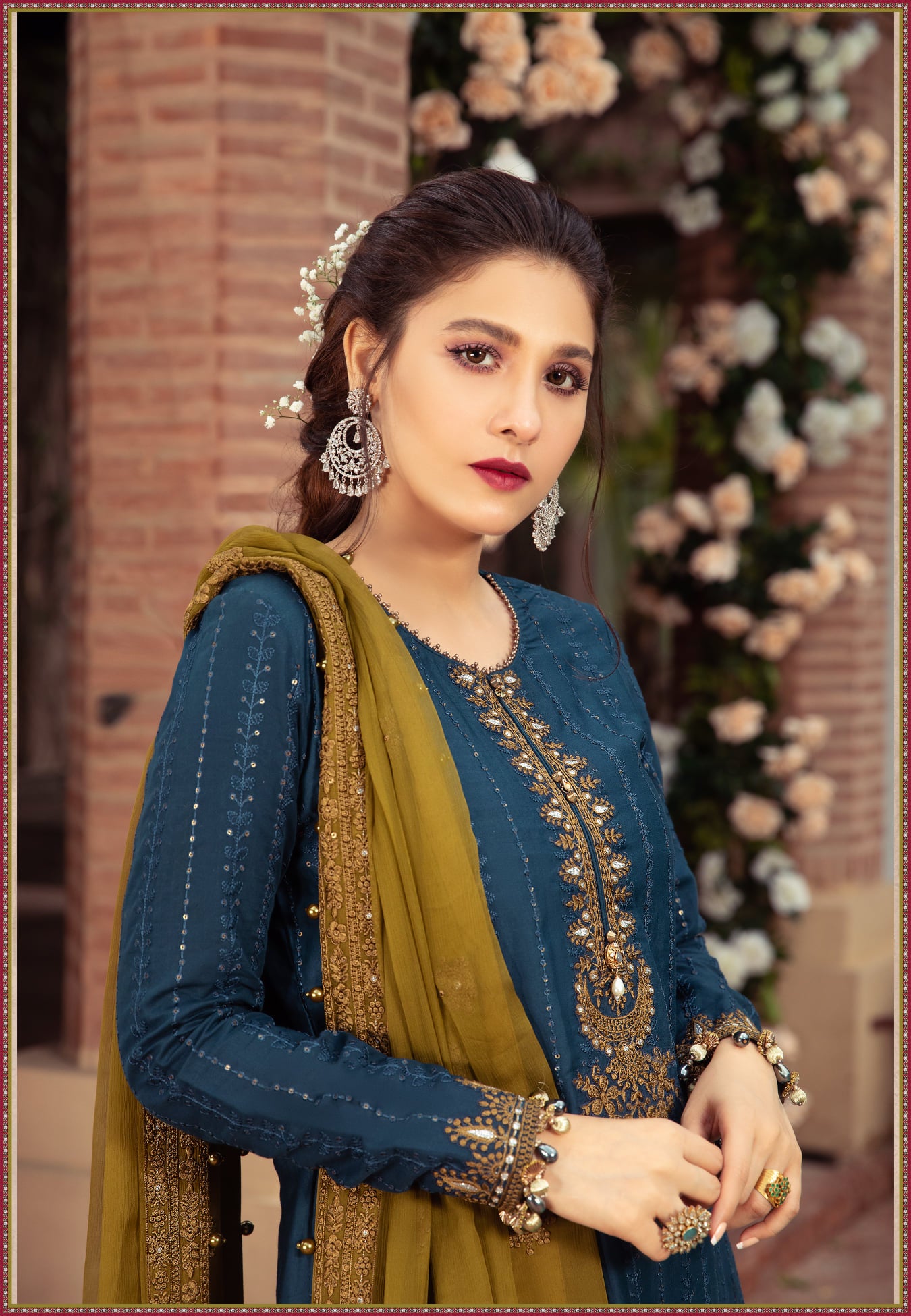 Heavy Embroidered Party Wear Dress 2024 (DZ16846)