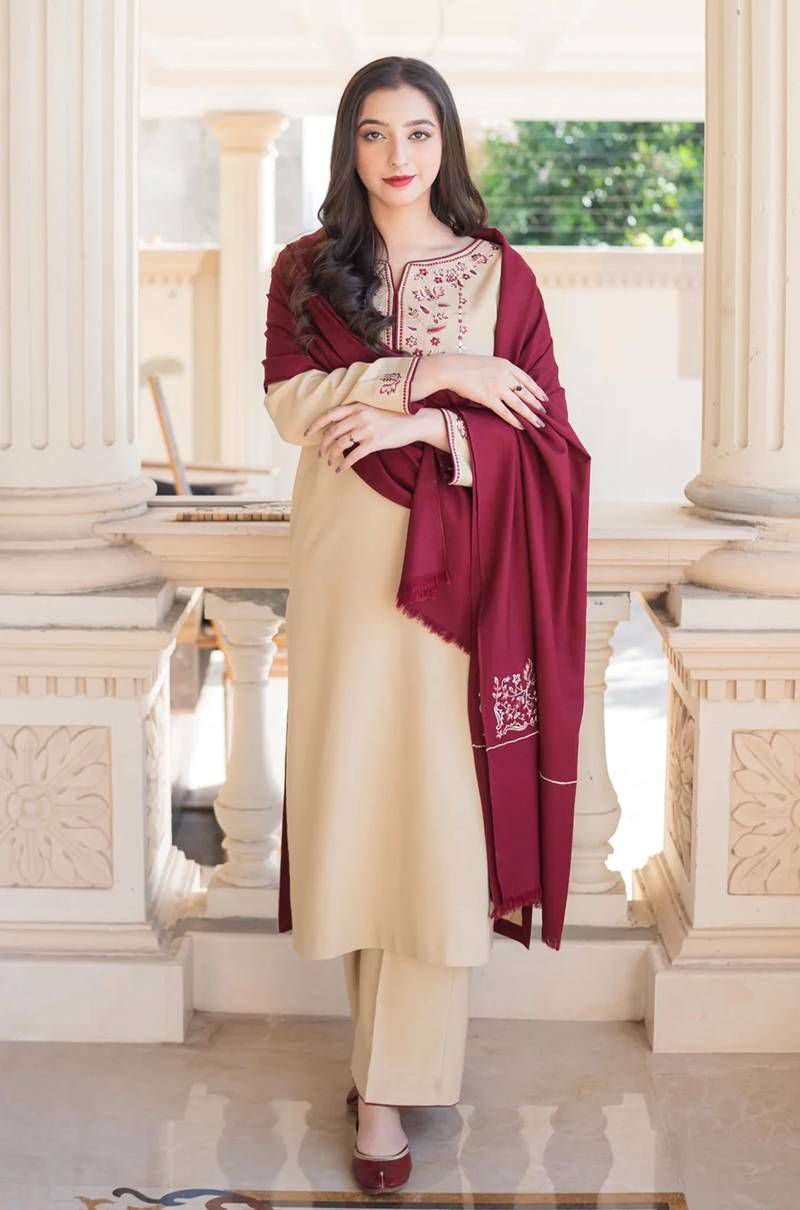 ASLIN 3pc Unstitched Wedding Winter Collection  Code:AZ 6037