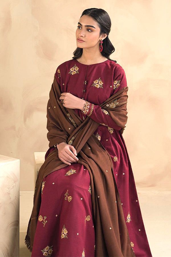 BAROUQE 3pc Unstitched Wedding Winter Collection  CODE :6018