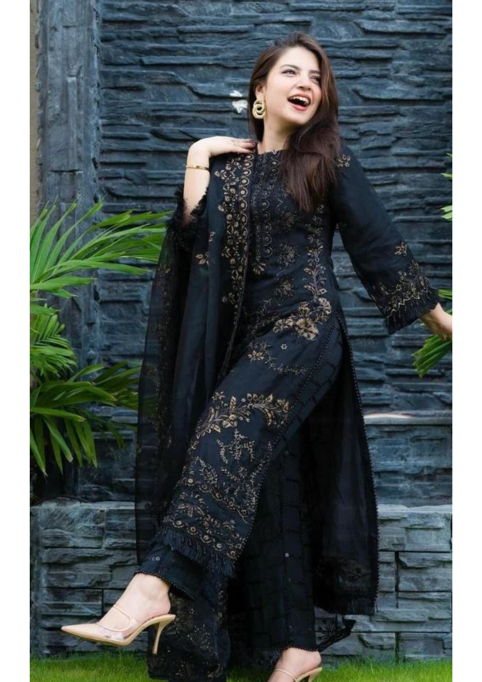 KHAADI 3PC LAWN EMBROIDERED