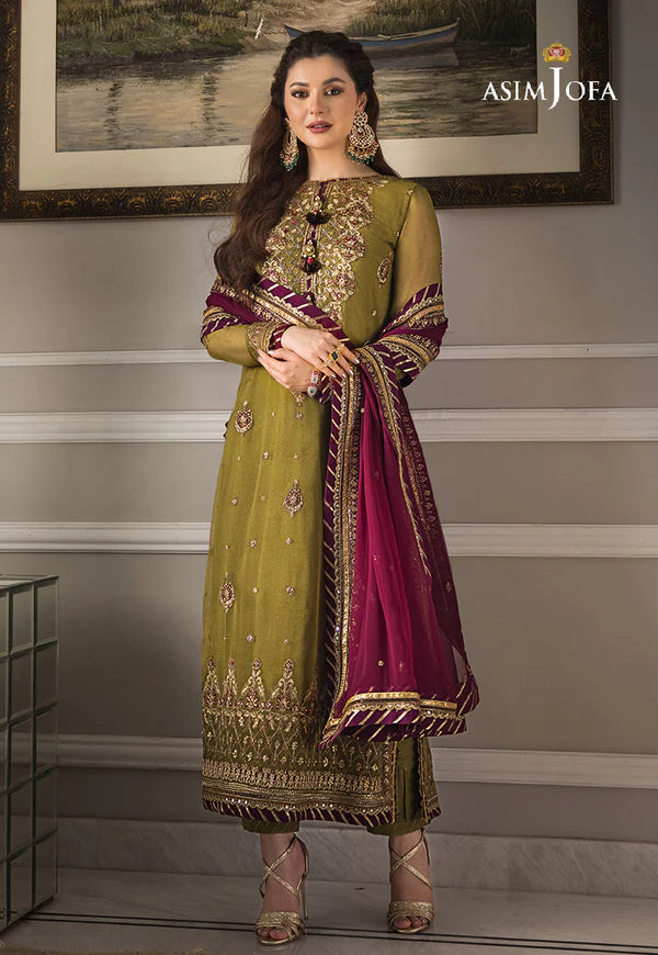 ASIM JOFA SEMI PURE CHIFFON LUXURY PARTY WEAR COLLECTION WEAR BY HANIA AMIR TOP PAKISTANI DRESS