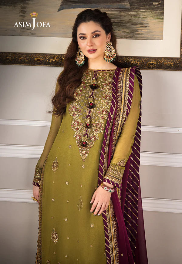 ASIM JOFA SEMI PURE CHIFFON LUXURY PARTY WEAR COLLECTION WEAR BY HANIA AMIR TOP PAKISTANI DRESS