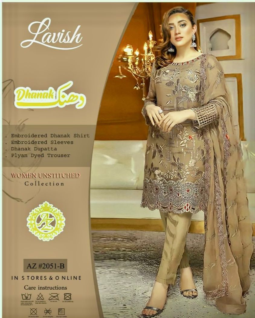 LAVISH 3pc Unstitched Top Trending Wedding Winter Collection  Code:AZ 2051