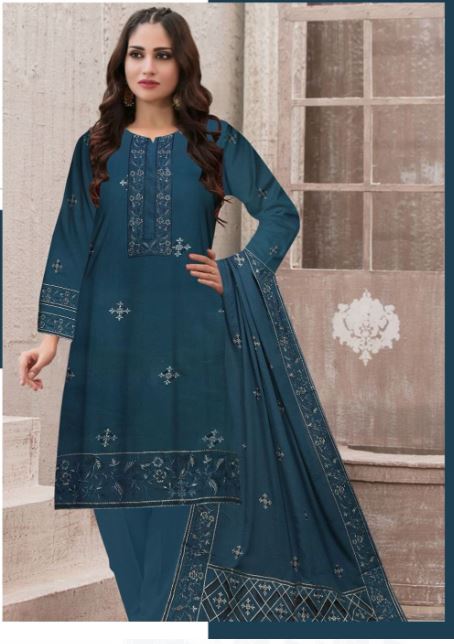 BAREEZE 3pc Unstitched Wedding Winter Collection  Code:AZ 6044