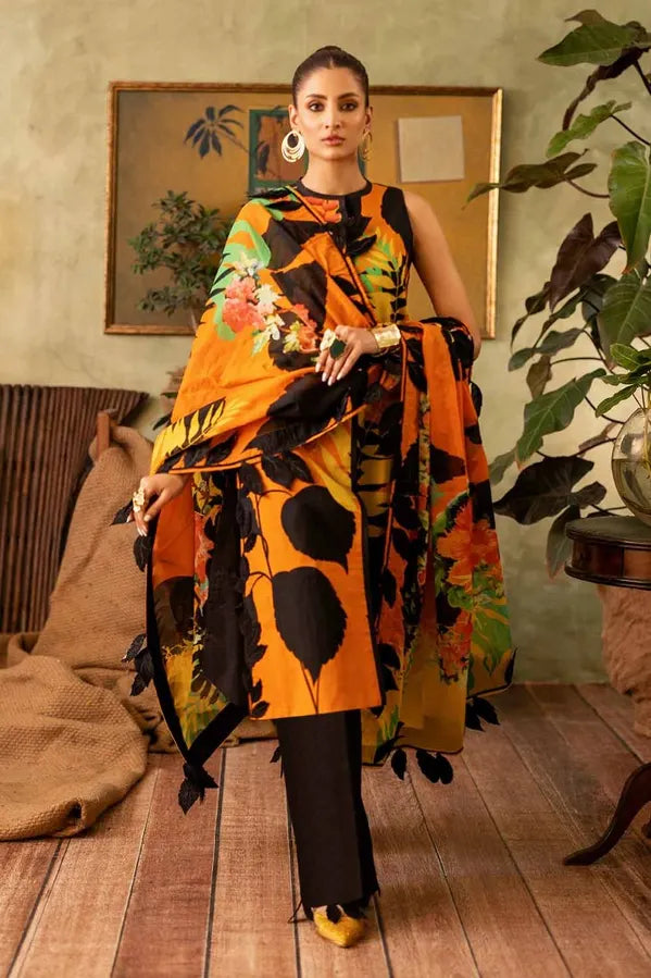 3PC Printed Lawn Unstitched Suit CL-42200