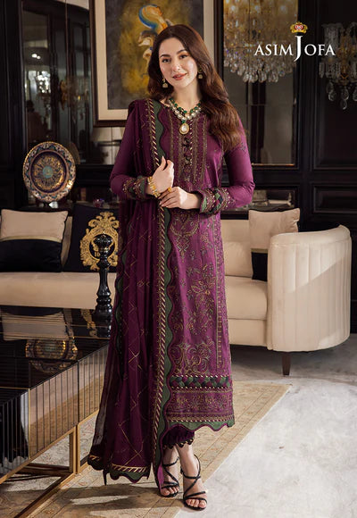 Asim Jofa 3PC Unstitched Winter collection Embroidered - A259