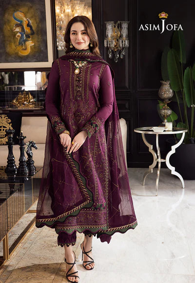 Asim Jofa 3PC Unstitched Winter collection Embroidered - A259