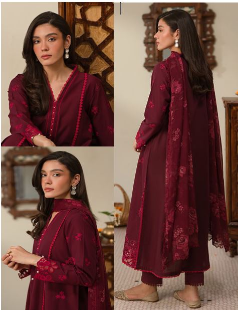 CROSS STITCH 3pc Unstitched Top Tending Wedding Winter Collection  Code:AZ 6021